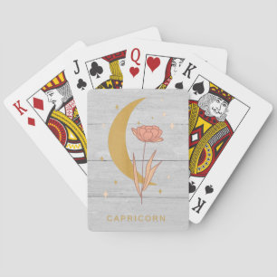 Capricorn Celestial Botanisches Horoskop Astrologi Spielkarten