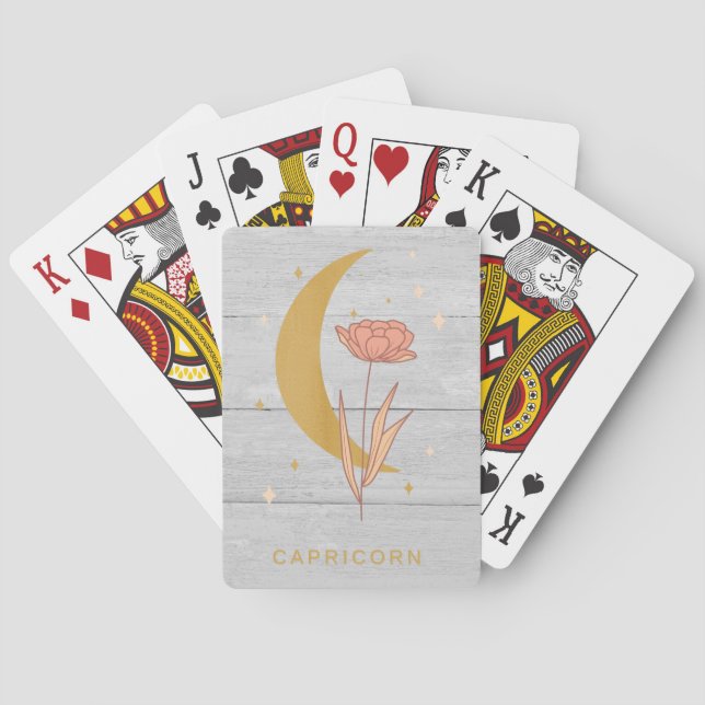Capricorn Celestial Botanisches Horoskop Astrologi Spielkarten (Rückseite)