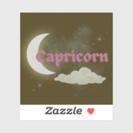 Capricorn Celestithetic Moon Cloud Stars Kunst Aufkleber