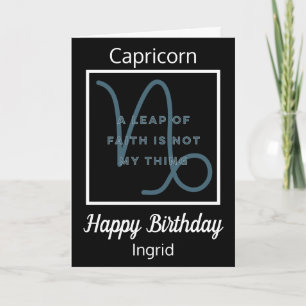 Capricorn Citation Zodiac noir et blanc Carte d'an