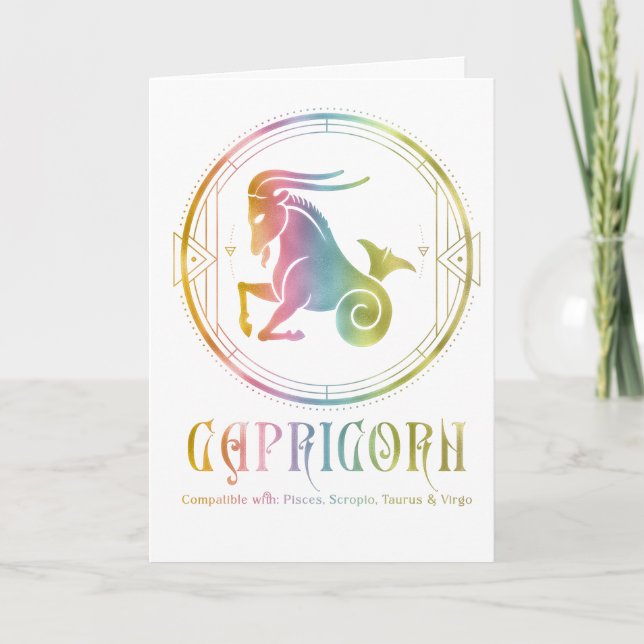 Capricorn Compatibilité Carte de voeux Anniversair (Devant)