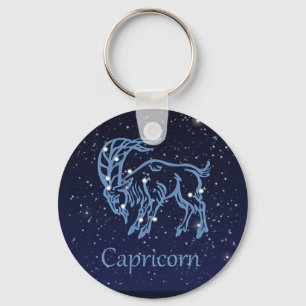 Capricorn Constellation and Zodiac Sign with Stars Schlüsselanhänger