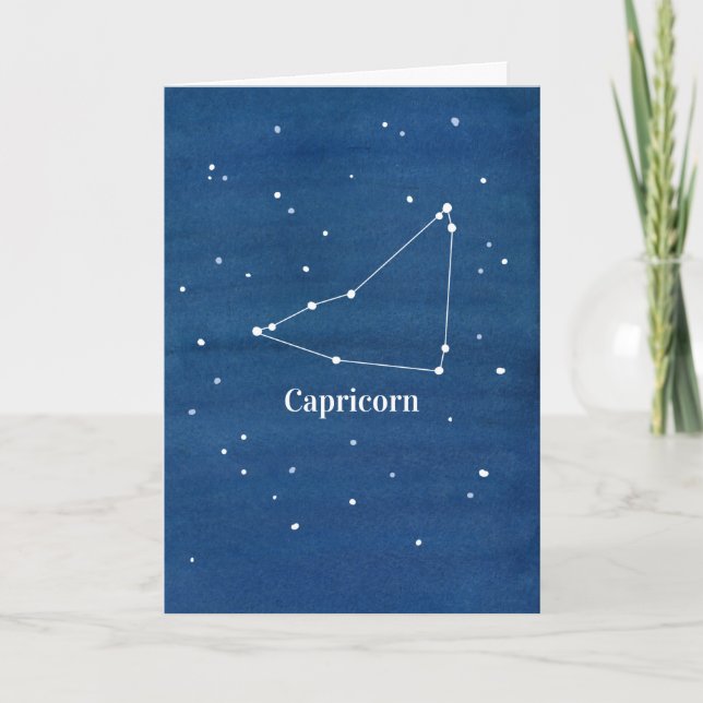 Capricorn Constellation Happy Birthday Karte (Vorderseite)