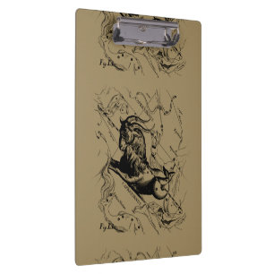 Capricorn Constellation Hevelius 1690 on Taupe Klemmbrett