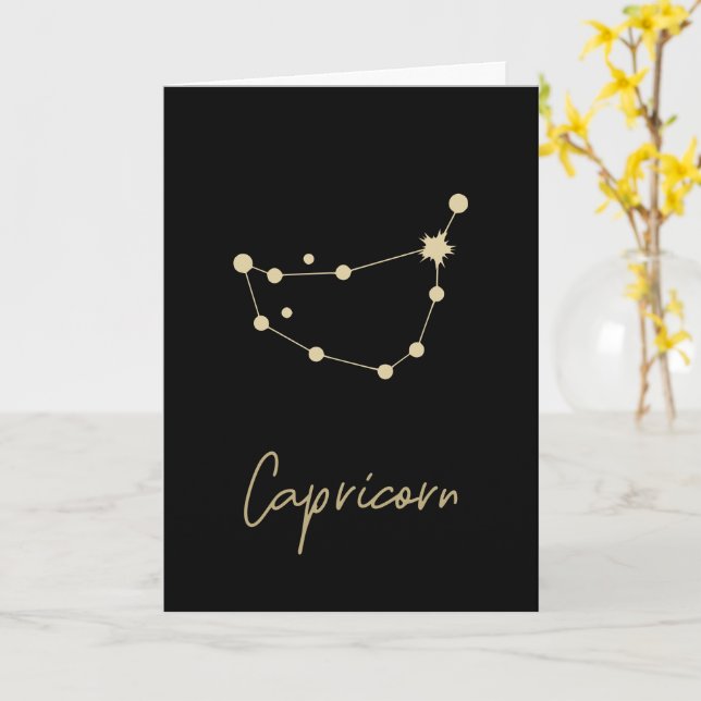 Capricorn Constellation Zodiac Karte (Gelbe Blume)