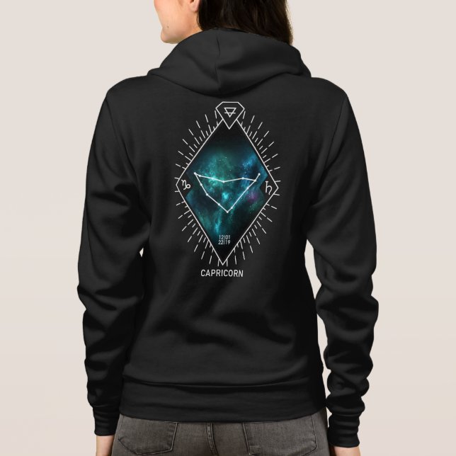Capricorn Constellation & Zodiac-Symbol Hoodie (Rückseite)