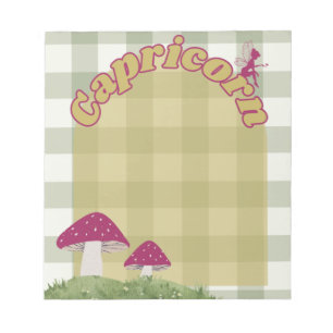 Capricorn Cotattcore Whimsical Fairy Mushroom Art Notizblock