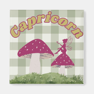 Capricorn Cottailcore Ästhetik Fairy Mushroom Art Magnet