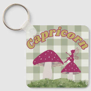 Capricorn Cottailcore Ästhetik Fairy Mushroom Art Schlüsselanhänger