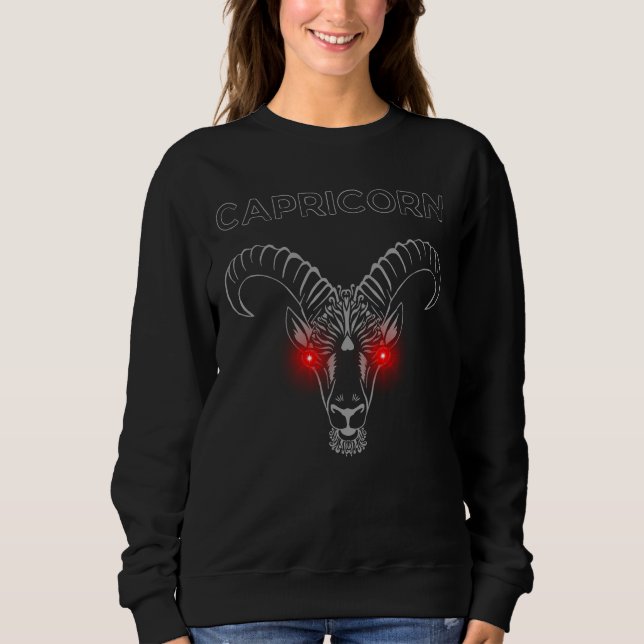 Capricorn Dark Astrology | Minimal Occult Zodiac Sweatshirt (Vorderseite)