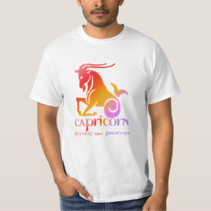Capricorn die Ziege Astrologie Orange & Lila T-Shirt