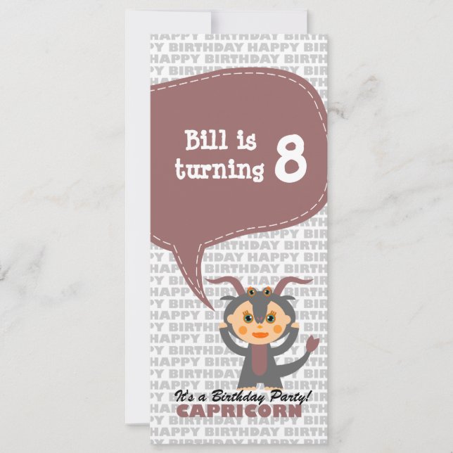 Capricorn Einladung Geburtstagsparty (Vorderseite)