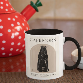 Capricorn Feminine Zodiac Design Brown Black 15 OZ Tasse