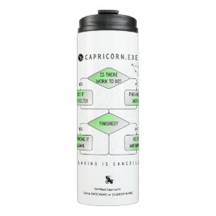 Capricorn Flowchart Funny Zodiac Spaß (farbig) Thermosbecher