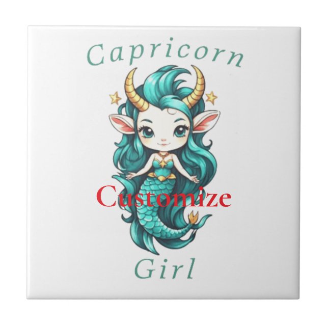 Capricorn Girl Mermaid Thunder_Cove Fliese (Vorderseite)