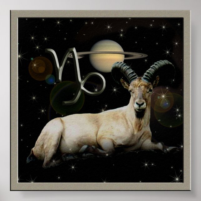 Capricorn Goat Saturn Print Poster (Vorne)