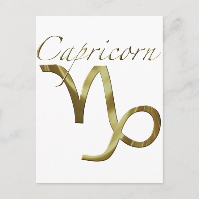 Capricorn-Gold-Symbol Postkarte (Vorderseite)