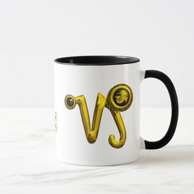 CAPRICORN GOLD ZODIAC SIGN JEWEL TASSE (Rechts)