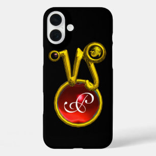 CAPRICORN GOLD ZODIAC SIGN RED RUBY MONOGRAM TITLE_SEO2