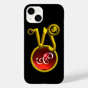 CAPRICORN GOLD ZODIAC SIGN RED RUBY MONOGRAM TITLE_SEO2