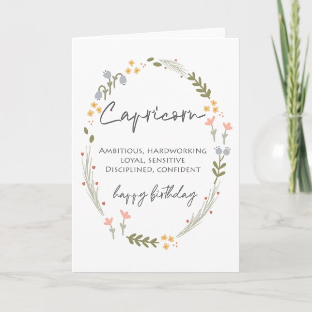 Capricorn Happy Birthday Star SIgn Zodiac Gruß Karte (Vorderseite)