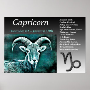 Capricorn Horoscope Zodiac-Zeichen Poster
