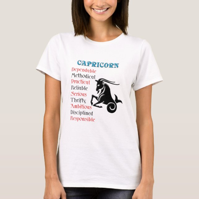 Capricorn Horoscope Zodiac-Zeichen T-Shirt (Vorderseite)
