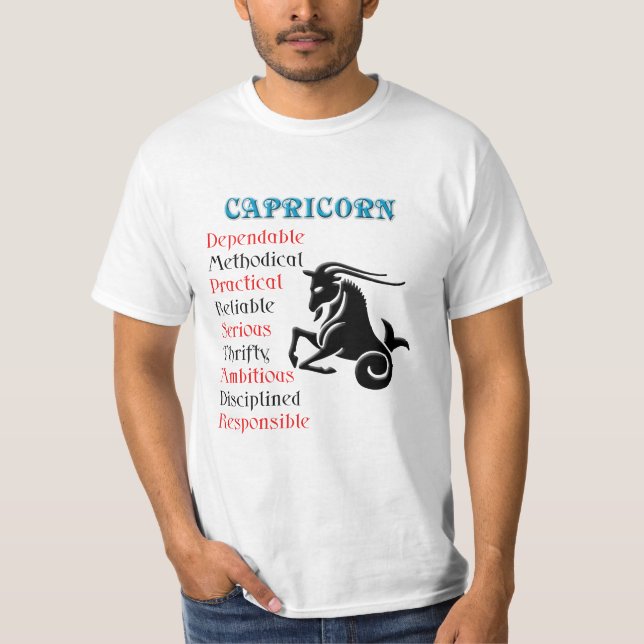 Capricorn Horoscope Zodiac-Zeichen T-Shirt (Vorderseite)