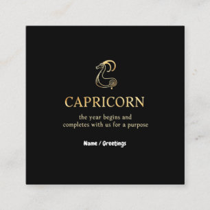 Capricorn Jahr beginnt und endet mit uns anpassbar Quadratische Visitenkarte