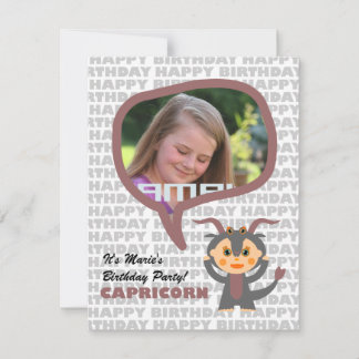 Capricorn Kinder Party Einladung mit Foto