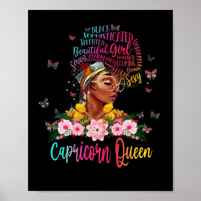 Capricorn Königin Black Women Persistent schön Poster (Vorne)