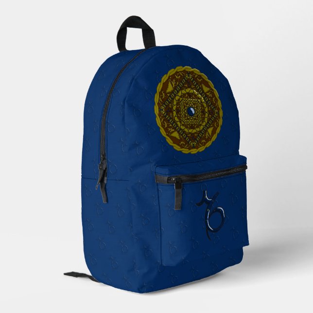Capricorn Mandala Bedruckter Rucksack (Rückseitige Ecke links)