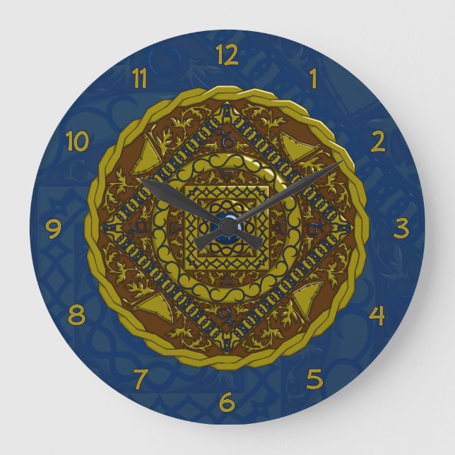 Capricorn Mandala Clock Große Wanduhr (Vorderseite)