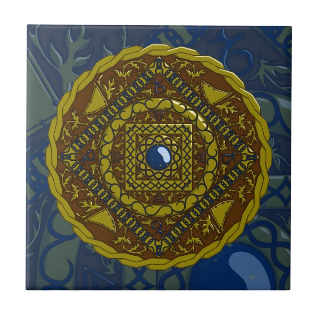 Capricorn Mandala Tile Fliese (Vorderseite)