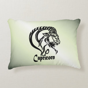 Capricorn-Meerziege Zodiac Green Dekokissen