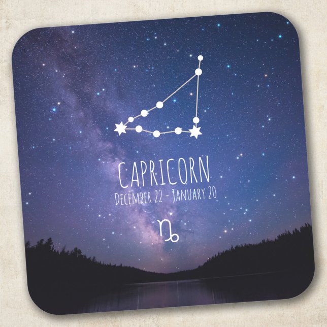 Capricorn | Personalisierte Sternbilder Quadratischer Aufkleber (Von Creator hochgeladen)