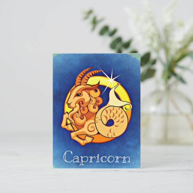Capricorn Postkarte (Stehend Vorderseite)