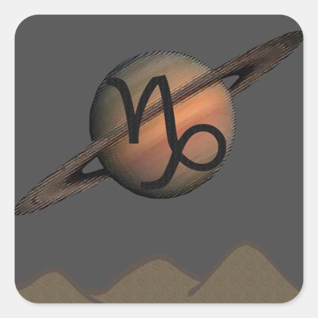 Capricorn Quadratischer Aufkleber (Vorderseite)