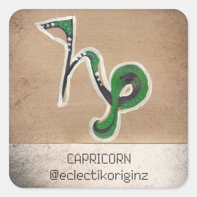 Capricorn Quadratischer Aufkleber (Vorderseite)