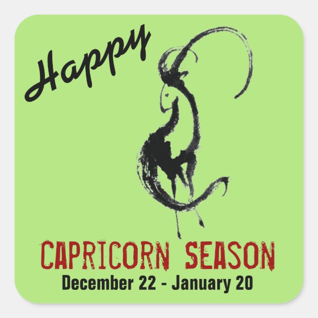 Capricorn-Saisonaufkleber Quadratischer Aufkleber (Vorderseite)