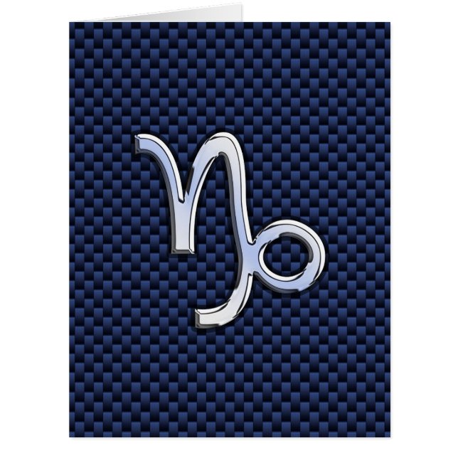 Capricorn Sign Navy Blue Carbon Fibre Style (Vorderseite)