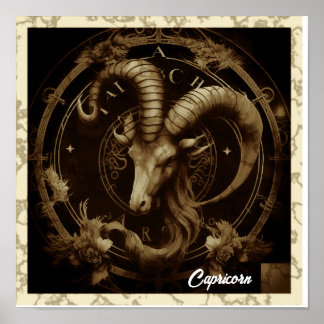 Capricorn Signature Wall Art Poster