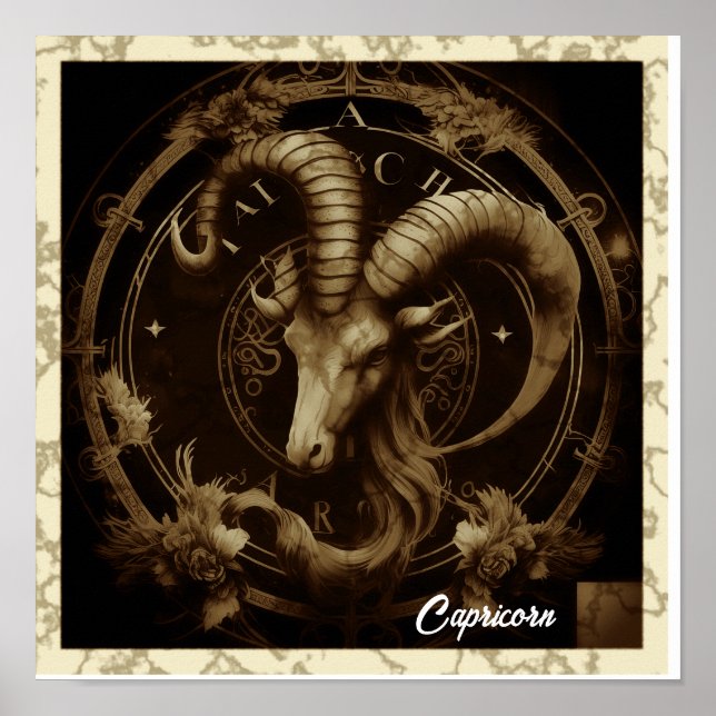 Capricorn Signature Wall Art Poster (Vorne)