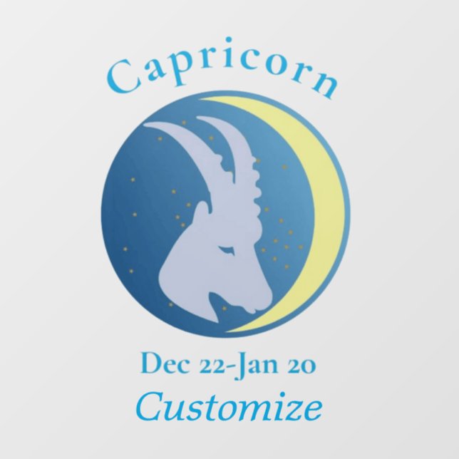Capricorn signieren Thunder_Cove Fensteraufkleber (Blatt)