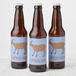 Capricorn Star Sign Goat Bierflaschenetikett