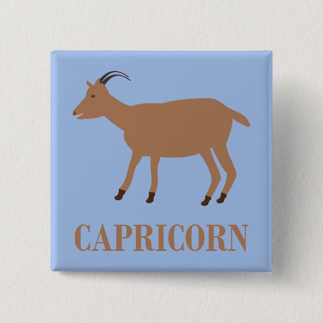 Capricorn Star Sign Goat Button (Vorderseite)