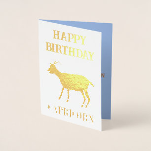 Capricorn Star Sign Goat Custom Geburtstag Folienkarte