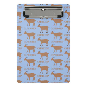 Capricorn Star Sign Goat Gemustert Mini Klemmbrett