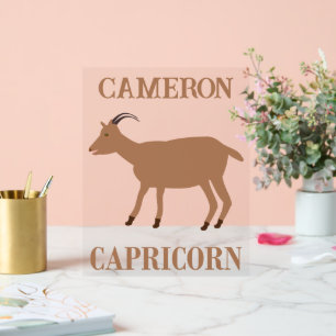 Capricorn Star Sign Goat Individuelle Name Acrylschild