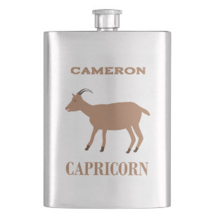 Capricorn Star Sign Goat Individuelle Name Flachmann
